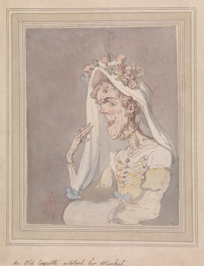 An Old Coquette Outstood Her Market by Thomas Rowlandson